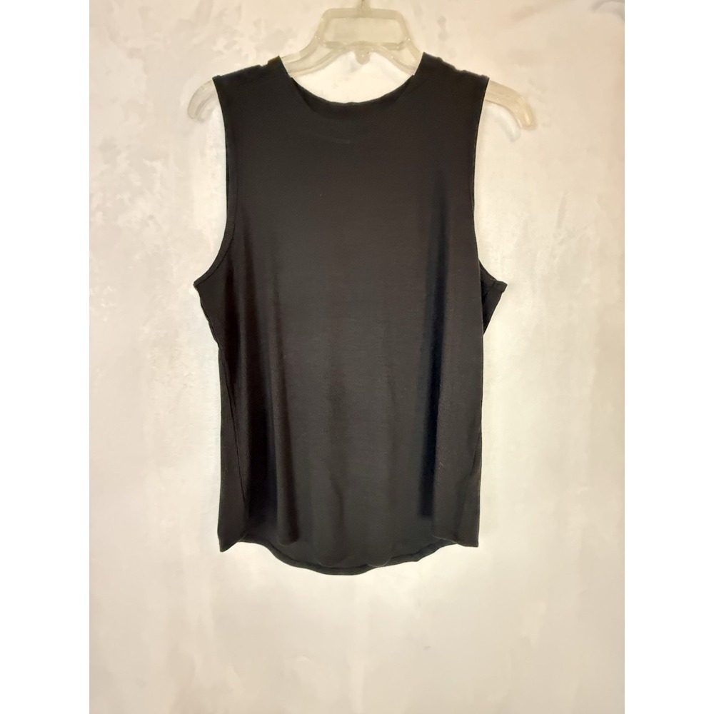 Tahari Black Sleeveless Blouse Modal Stretch Tank‎ Top Minimalist Career Capsule